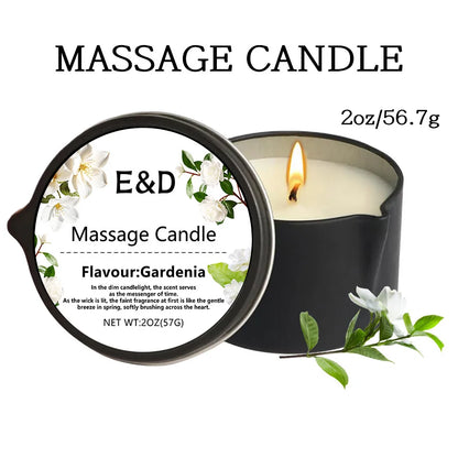 Massage Oil Scented Candle — Aromatherapy Spa Candle for Stress Relief & Skin Moisturizing