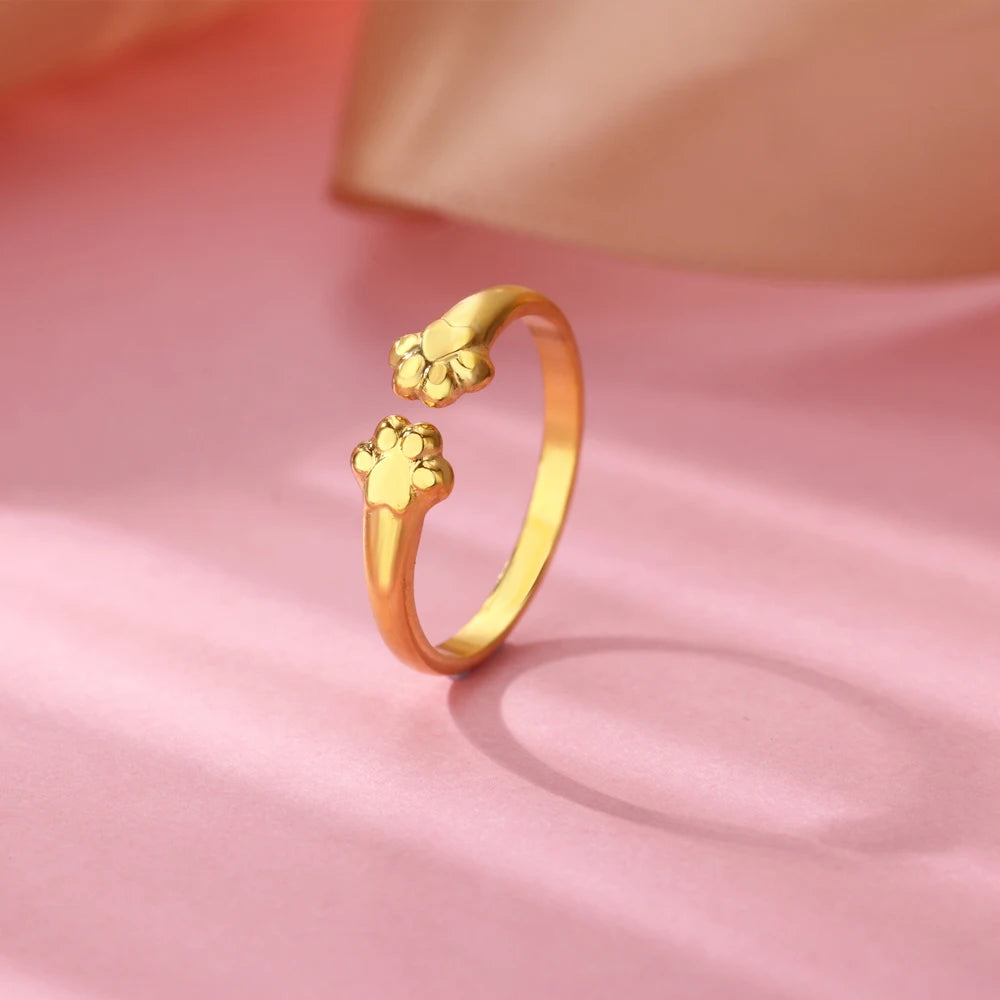 Adjustable 18K Gold-Plated Stainless Steel Zircon Ring – 30 Designs