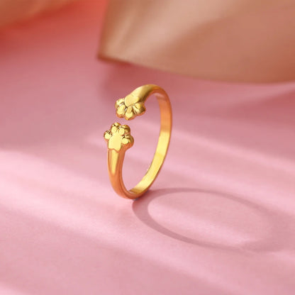 Adjustable 18K Gold-Plated Stainless Steel Zircon Ring – 30 Designs