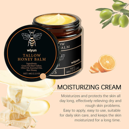 Tallow Honey Glow Cream — Hydrating Face & Body Moisturizer for Firming & Brightening