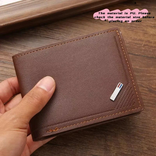 Men's Minimalist Soft Leather Short Wallet — Slim Foldable Bifold for Everyday Carry