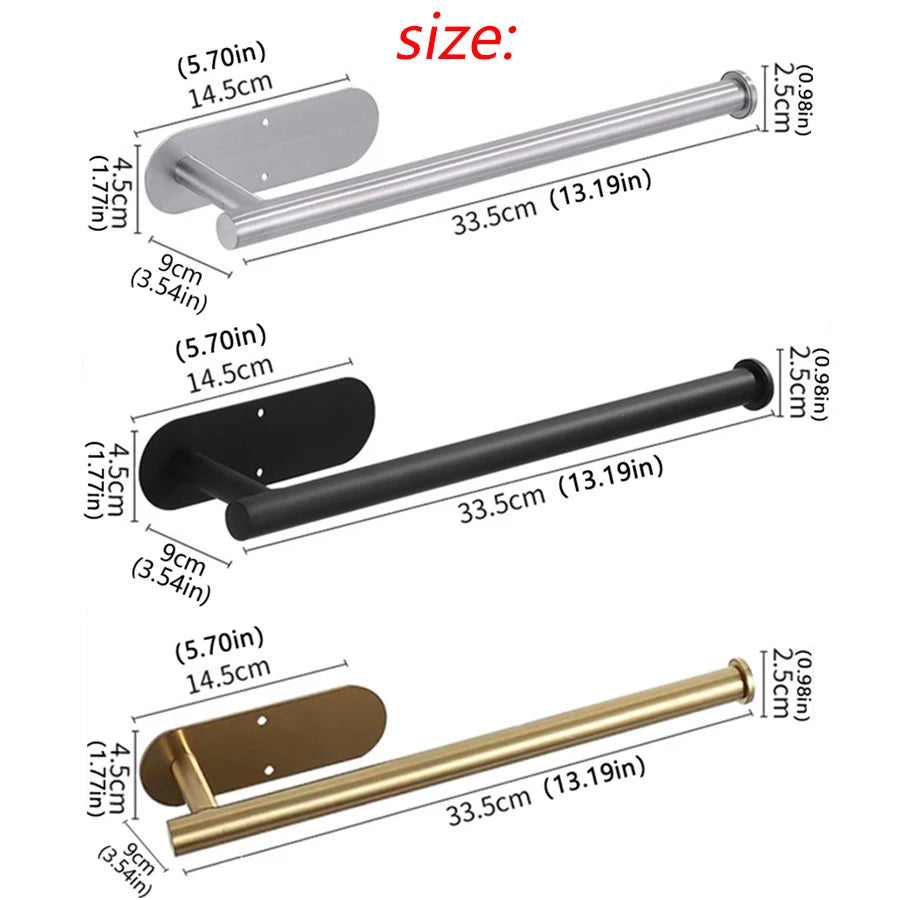 Stainless Steel Paper Towel Holder – Adhesive or Screw Mount