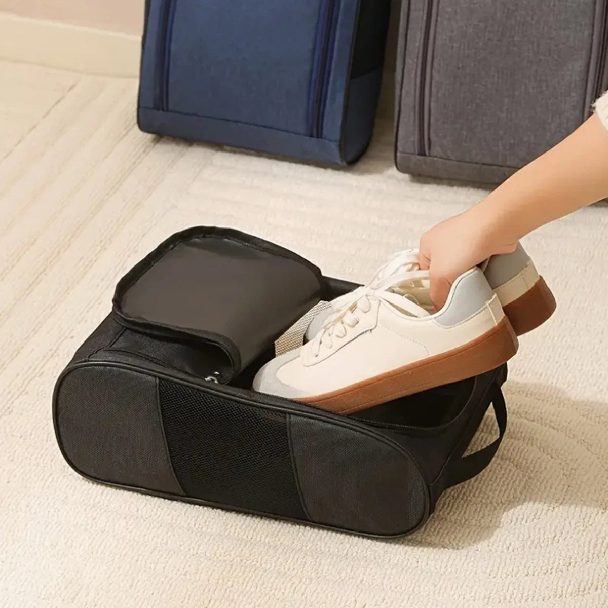 Portable Sports Shoe Bag — Breathable Oxford Carry Bag for Golf, Football & Tennis