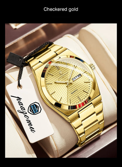 PAAZOMU Luxury Men's Chronograph Watch — Luminous Waterproof Quartz Watch with Date Display