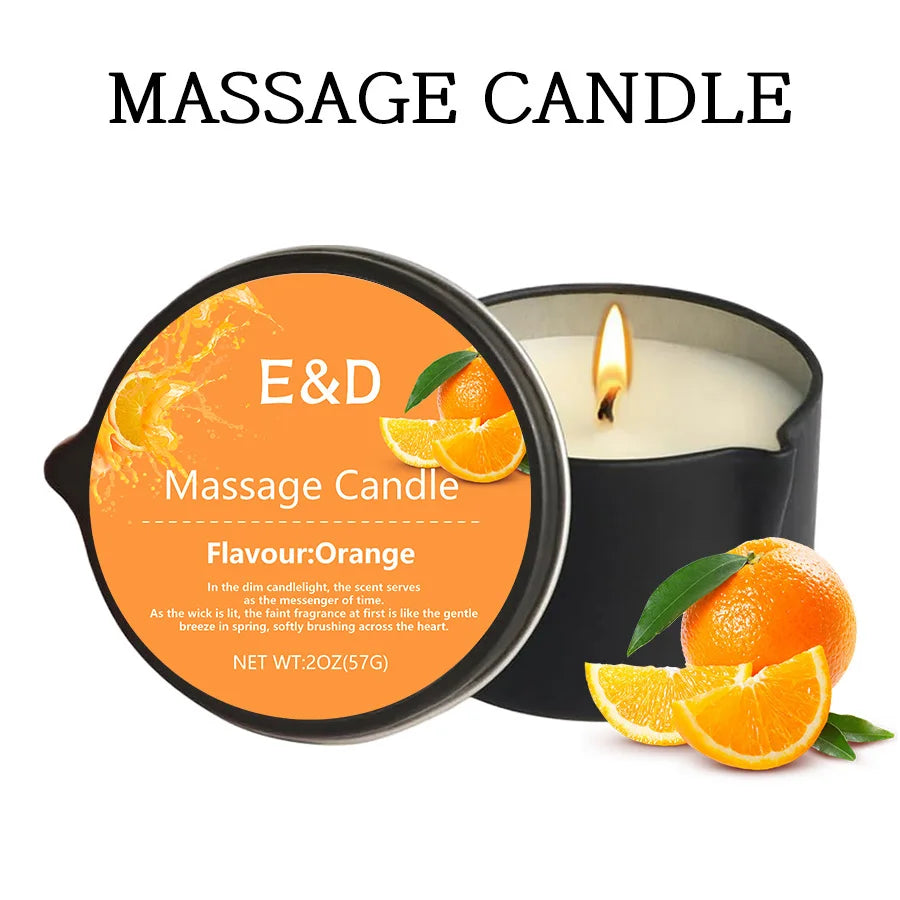 Massage Oil Scented Candle — Aromatherapy Spa Candle for Stress Relief & Skin Moisturizing