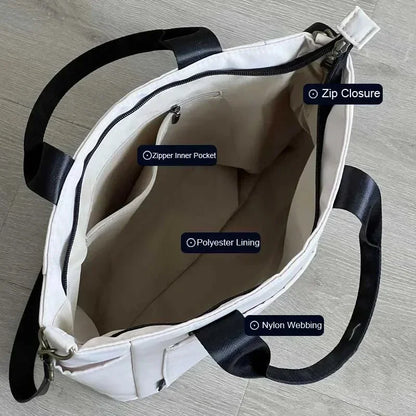 Nylon Waterproof Canvas Tote Bag — Large Capacity Casual Messenger Shoulder Bag for Women & Students