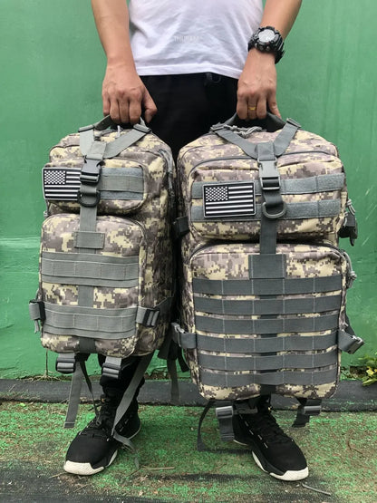 25L/50L Tactical Hiking Backpack — Waterproof Nylon Rucksack for Camping, Trekking, Fishing & Hunting