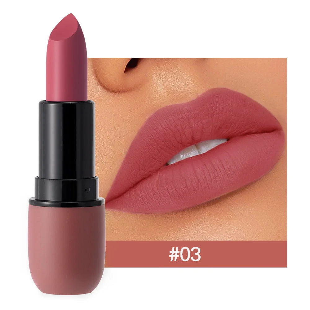Velvet Matte Lipstick – Six Numbered Shades