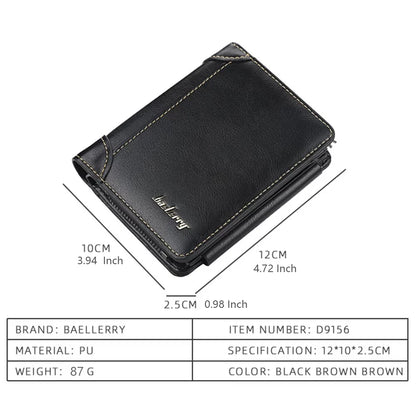 Men’s Compact PU Leather Wallet with Zipper Coin Pocket