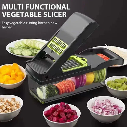 16-in-1 Multifunctional Vegetable Cutter Set — Dice, Slice, Shred & Grate Fruits and Vegetables