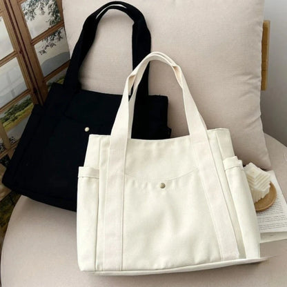 Large Capacity Canvas Tote Bag — Work, College & Shopping Shoulder Bag for Women