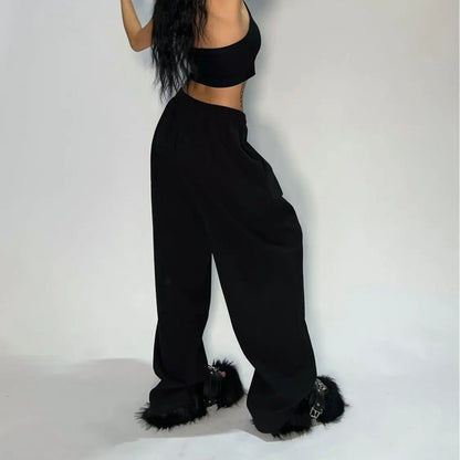 Camo Tactical Jogger Sweatpants — Y2K Embroidered Cargo Pants for Men & Women