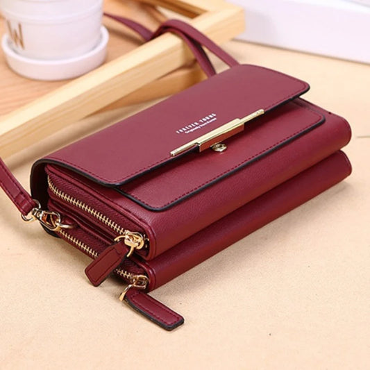 Women's Korean Multi-Card Wallet — Large Capacity Casual Shoulder Bag & Mobile Phone Purse
