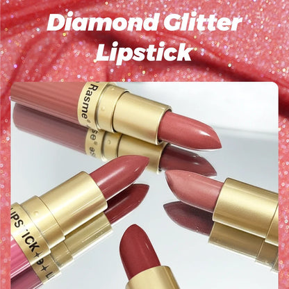 6-Shade Pearlescent Glitter Lipstick – Pink & Nude Tones