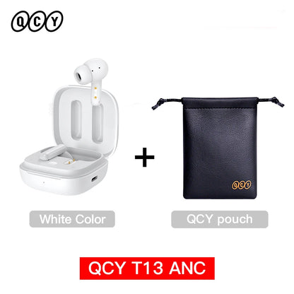 QCY T13 ANC Wireless Earbuds — Bluetooth 5.3, Active Noise Cancellation & 4-Mic ENC for Clear Calls