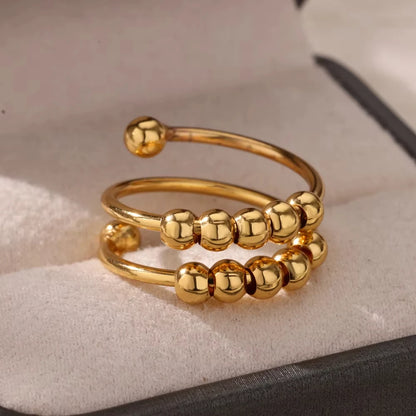 Adjustable 18K Gold-Plated Stainless Steel Zircon Ring – 30 Designs