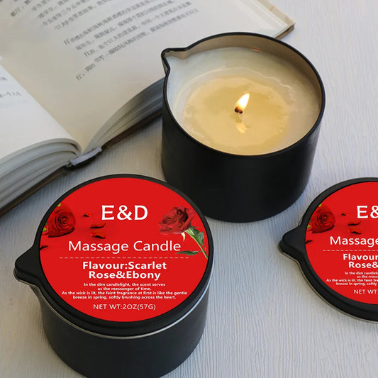 Massage Oil Scented Candle — Aromatherapy Spa Candle for Stress Relief & Skin Moisturizing