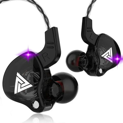 QKZ AK6 In-Ear HIFI Earphones — 6 Dynamic Drivers, Stereo Bass Subwoofer Monitor Earbuds with Mic