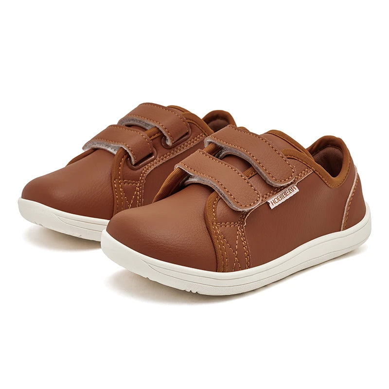 HOBIBEAR Kids Barefoot Minimalist Sneakers — Wide Toe Hook & Loop Lightweight Shoes for Boys & Girls
