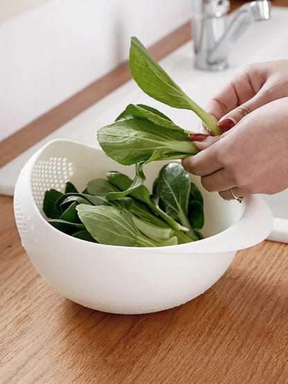Double-Layer Colander & Drain Bowl with Handles – 1 or 3 Pack