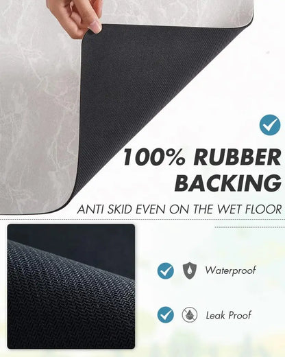 Anti-Slip Coffee Station Mat — Rubber-Backed Water-Absorbent Dish Drying & Drainage Pad for Kitchen Worktops