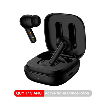 QCY T13 ANC Wireless Earbuds — Bluetooth 5.3, Active Noise Cancellation & 4-Mic ENC for Clear Calls