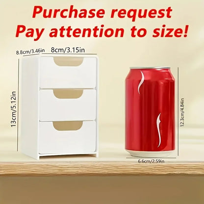 3-Tier Desk Organizer with Storage Drawers — Portable Partition Box for Stationery, Jewelry & Cosmetics