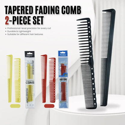 Professional Barbershop Dense Teeth Comb Set — Anti-Static Edge & Corner Comb for Flat Haircut & Styling