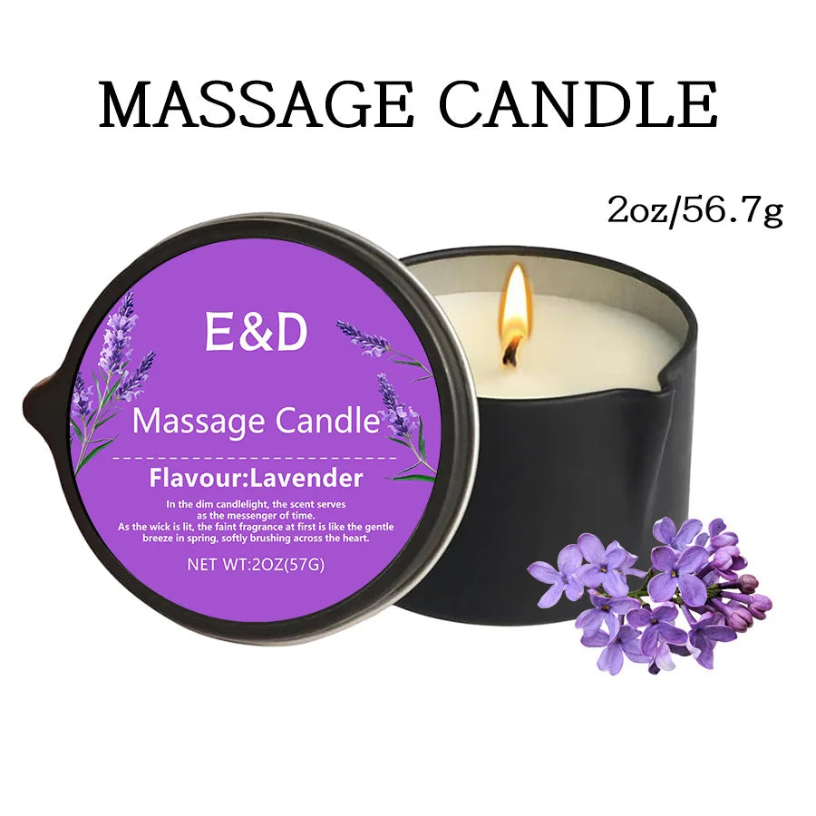 Massage Oil Scented Candle — Aromatherapy Spa Candle for Stress Relief & Skin Moisturizing