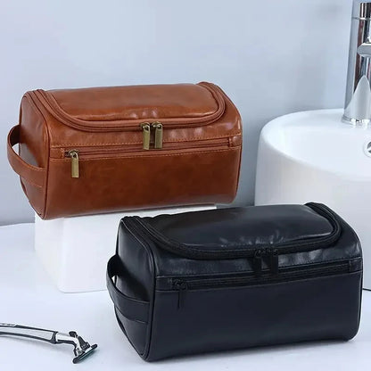 Leather Toiletry Bag — Hanging Dopp Kit for Men & Women