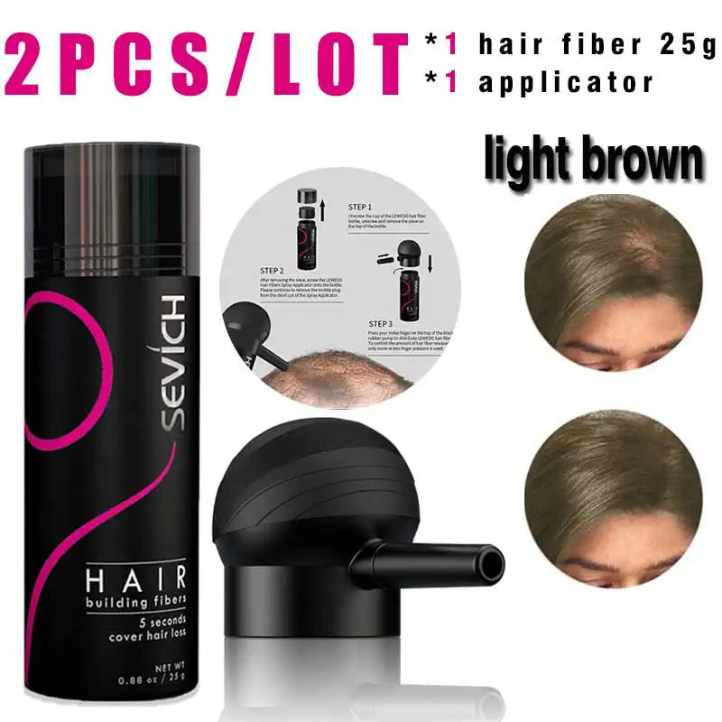 SEVICH Hair Building Fiber Set — Instant Volume & Coverage for Thinning Hair