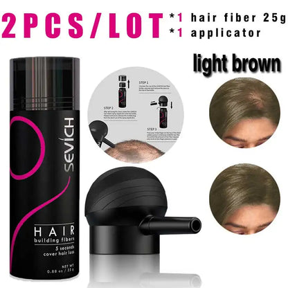 SEVICH Hair Building Fiber Set — Instant Volume & Coverage for Thinning Hair