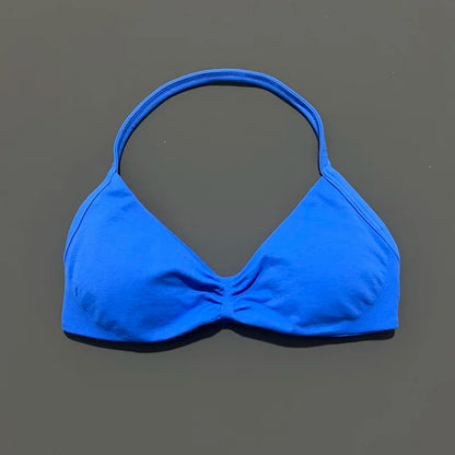 Women's Sports Strappy Yoga Bra — High Support Backless Halter Fitness Workout & Running Bra