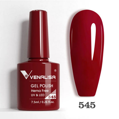 Venalisa HEMA-Free Glitter Gel Nail Polish — Full Coverage UV LED Soak-Off, Jelly Pink & Nude