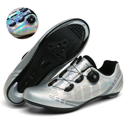 MTB Cycling Shoes with Self-Locking Cleats — Men's & Women's Road Bike Racing Bicycle Footwear