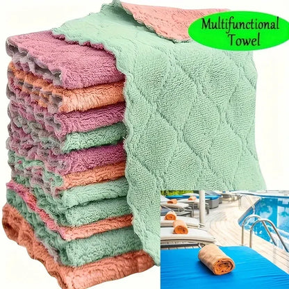 Microfiber Kitchen Cleaning Cloths — Ultra-Fine Fiber Absorbent & Stain-Removing Towels (5, 10 or 20 Pack)