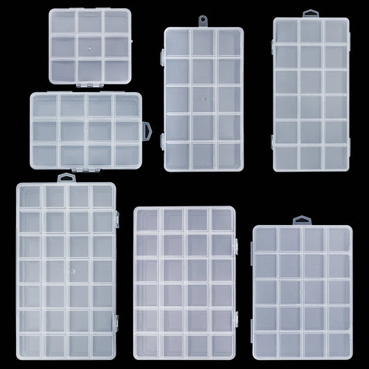 Clear Plastic Jewelry & Bead Storage Organizer Box — Earring & Accessory Display Case