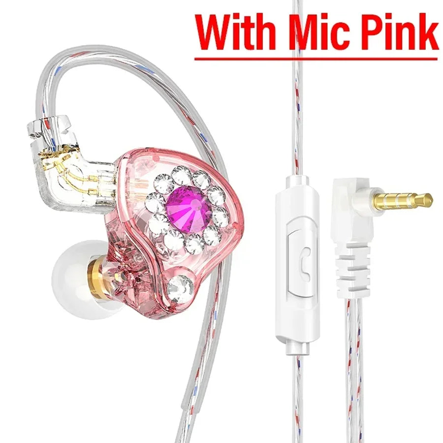 QKZ AK6 In-Ear HIFI Earphones — 6 Dynamic Drivers, Stereo Bass Subwoofer Monitor Earbuds with Mic