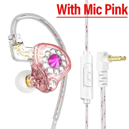 QKZ AK6 In-Ear HIFI Earphones — 6 Dynamic Drivers, Stereo Bass Subwoofer Monitor Earbuds with Mic