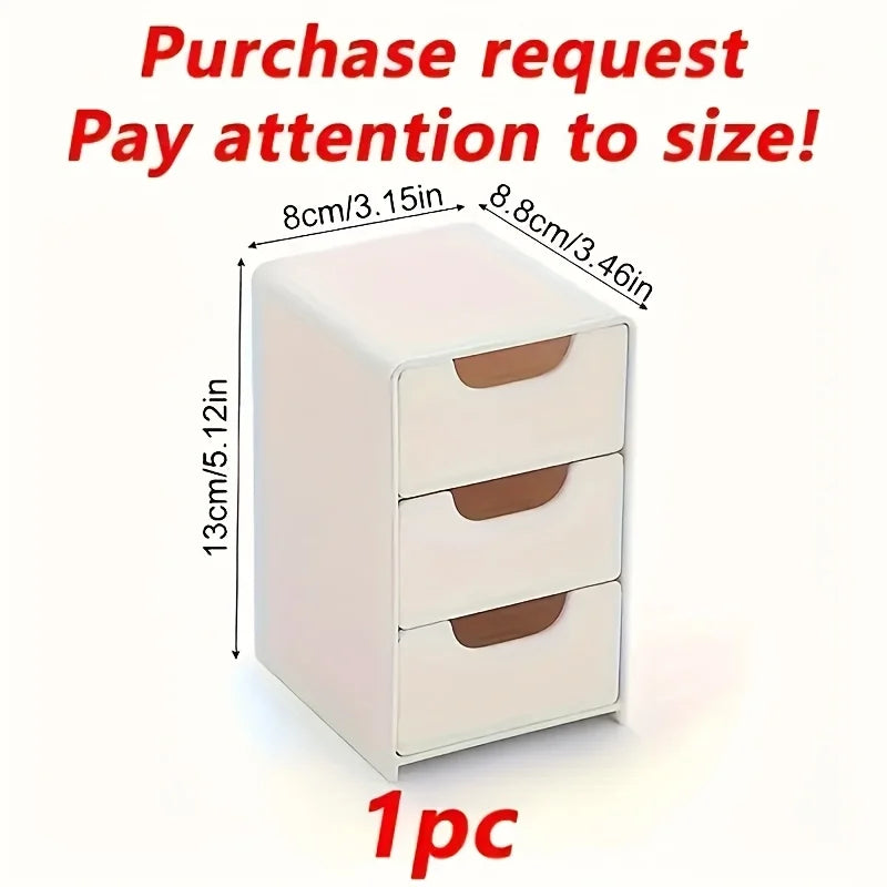 3-Tier Desk Organizer with Storage Drawers — Portable Partition Box for Stationery, Jewelry & Cosmetics
