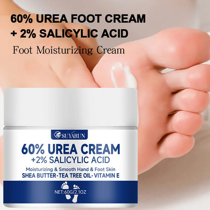 SUYARUN 60% Urea Foot Cream — Intensive Cracked Heel & Dry Skin Treatment, Diabetic Foot Care