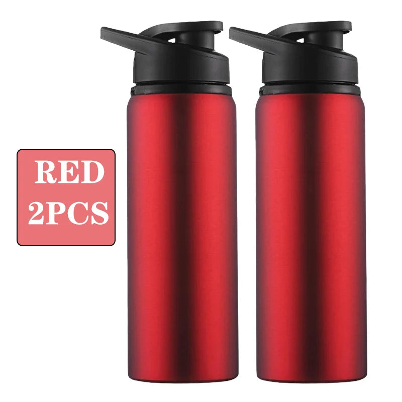 Metal Portable Aluminum Water Bottle — Leakproof Reusable Sports Bottle for Cycling, Hiking & Travel (600ml)