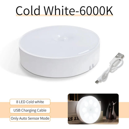 USB Rechargeable Motion Sensor Night Light — LED Lamp for Kitchen, Bedroom, Stairs, Hallway & Closet