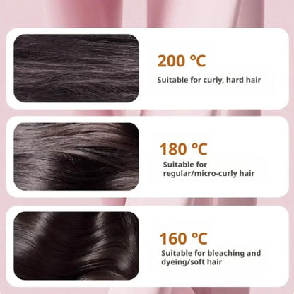 Mini Rechargeable Hair Straightener Brush — 3-Speed Temperature Control Anti-Scald Portable Travel Styling Tool