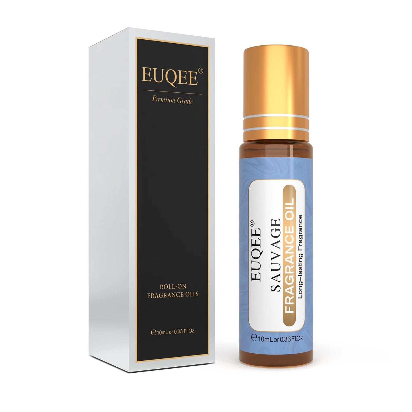 EUQEE 10ml Roll-On Fragrance Oil — Long Lasting Scent in La Vie Est Belle, CHANCE, J'adore, Cotton, Strawberry & Mango