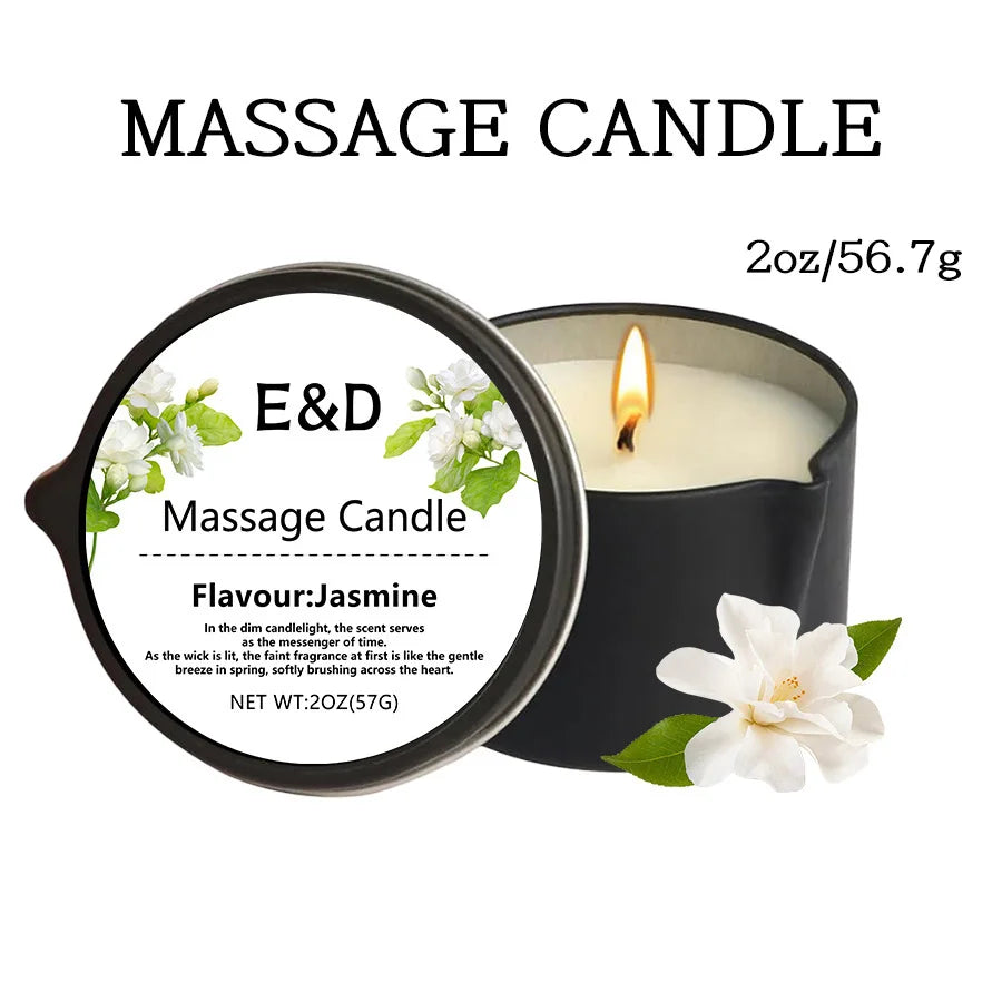Massage Oil Scented Candle — Aromatherapy Spa Candle for Stress Relief & Skin Moisturizing
