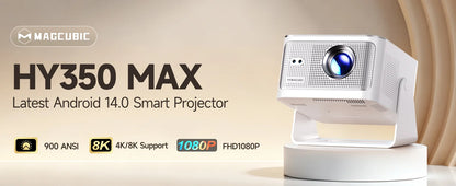Magcubic HY300 Pro+ 8K WiFi 6 Projector — 290 ANSI Android 14, Bluetooth 5.0 & 1280x720P Home Cinema & Outdoor Projector