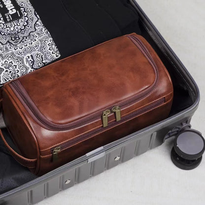 Leather Toiletry Bag — Hanging Dopp Kit for Men & Women