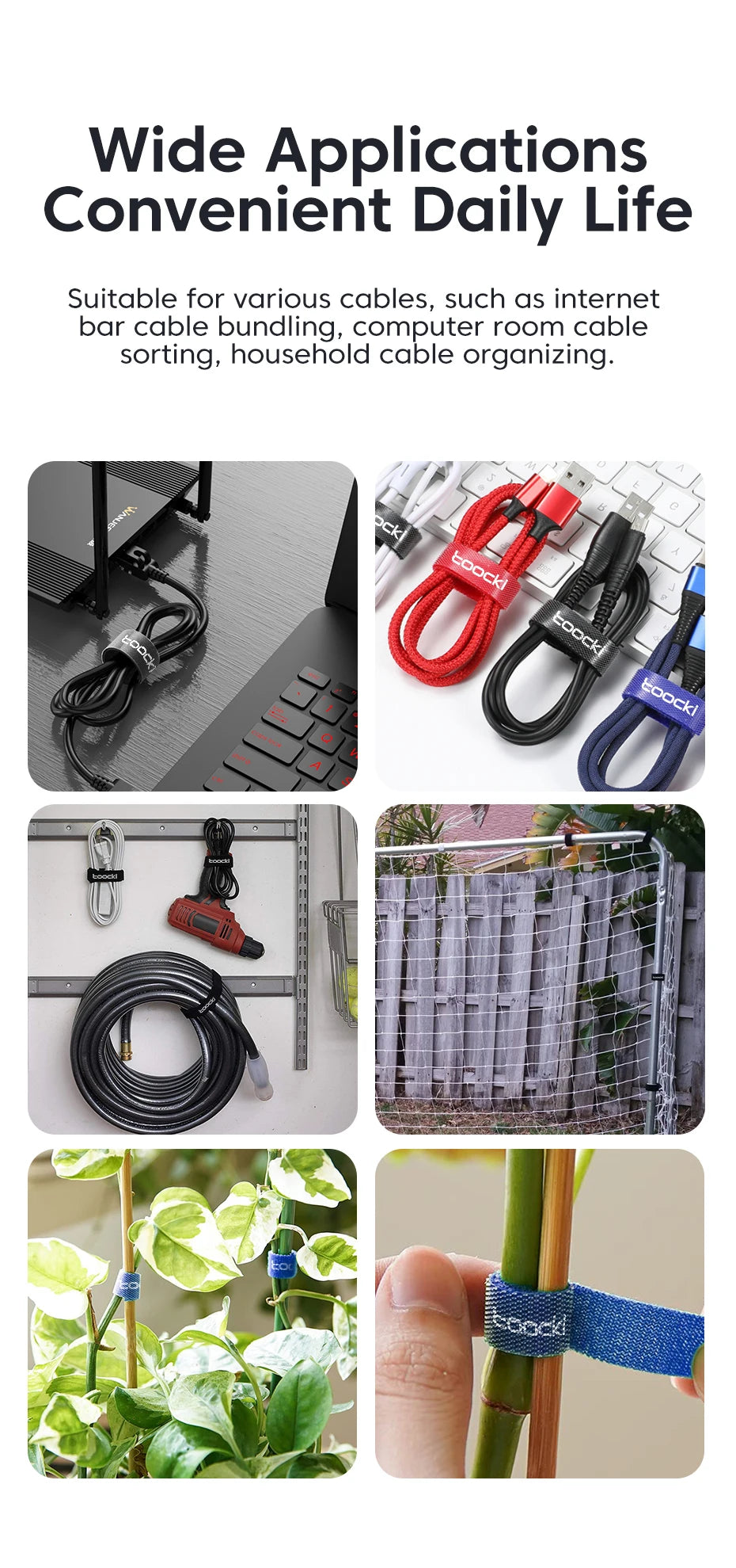 Toocki Cable Organizer & Wire Winder — USB Cable Management Protector for iPhone, Samsung & Earphones