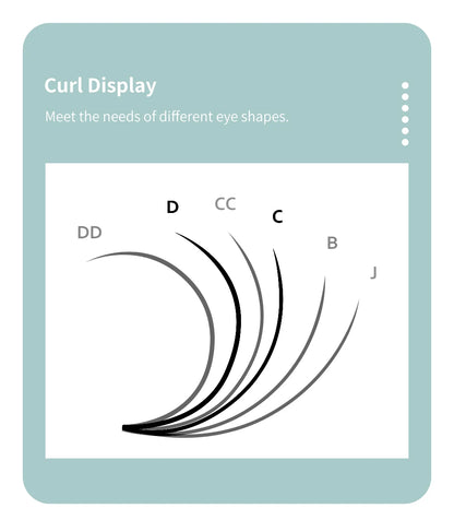 DIYDAY 16-Row Mink Individual Eyelash Extensions — B C CC D DD Curl Natural False Lashes for Makeup